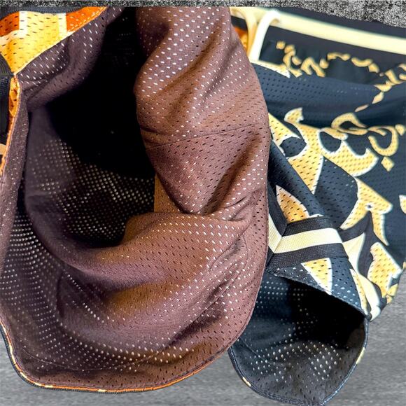 •NWT• SECRET CLUB OVERSIZED MONOGRAM
MESH SHORTS Large Gold/Brown • NEW - Picture 3 of 15